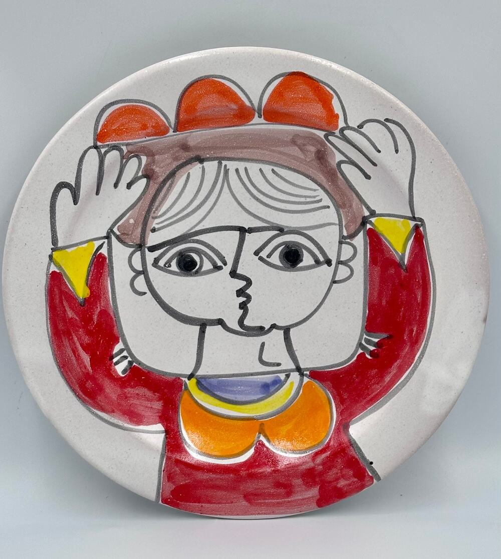 Pasta Bowl Plate by Italian Artist Giovanni DeSimone in the Manner of Picasso #2